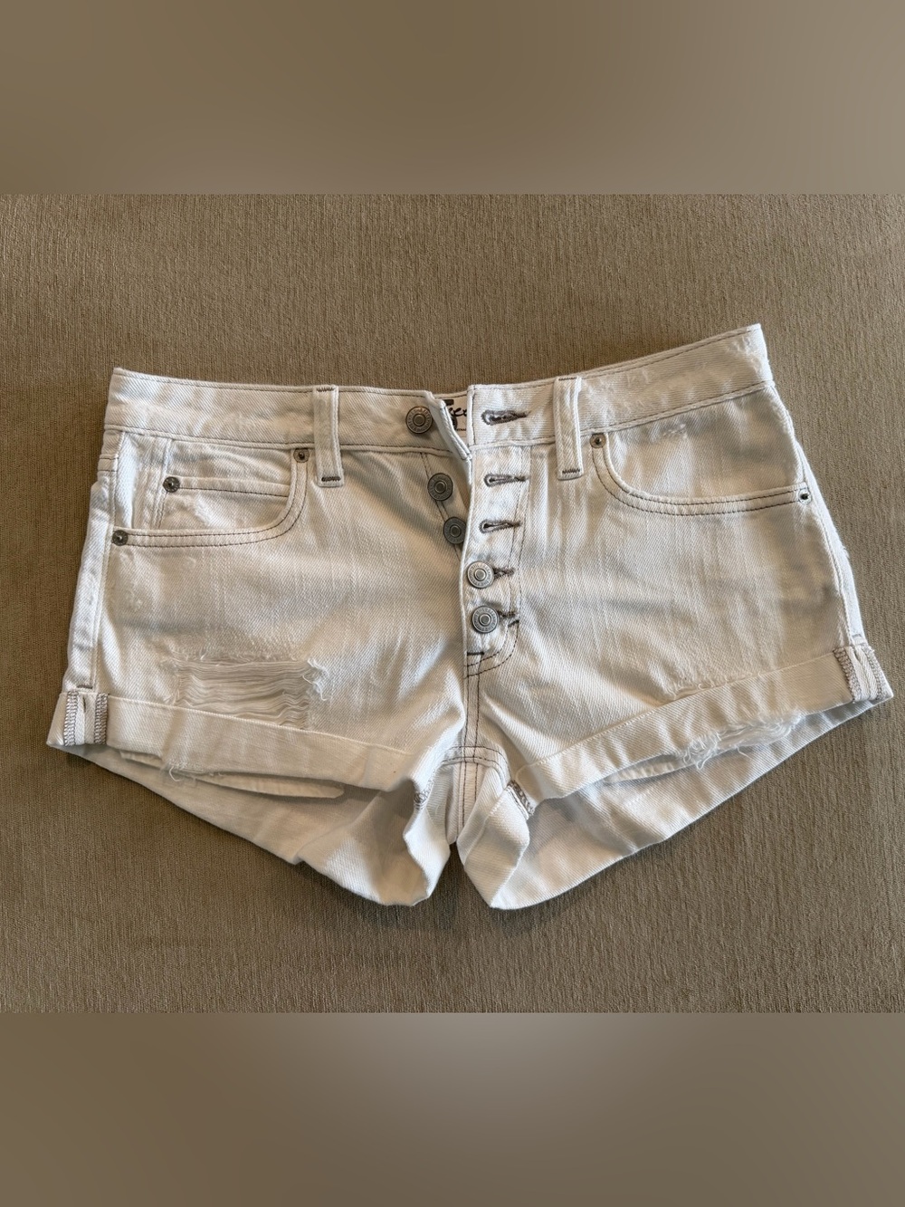 Free People We The Free White Denim Shorts